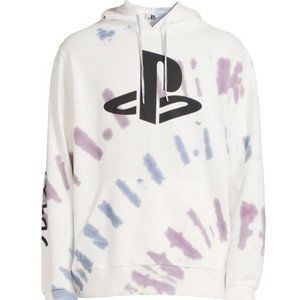 Men's PlayStation Pullover Tie-Dye Hoodie W/ Drawstring NEW 34-36 OR 50-52 Kanji